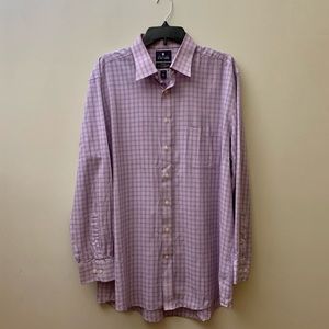 Stafford Men’s Long Sleeve Fitted Dress Shirt. Neck 17 1/2. Sleeves 34/35